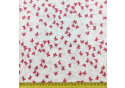 Percale cotton fabrics. Red Butterflies on White