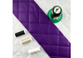 Eco-leather color Purple quilted with ultrasound, faux leather by the meter