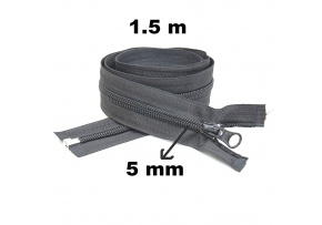 Spiral Zipper Detachable Graphite 5 mm length 150 cm