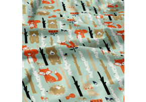 Cotton fabrics, by the meter. Animals on Mint