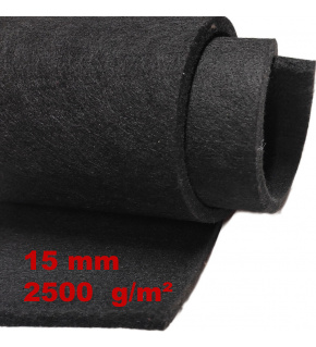 Technical felt 15 mm color Black, width 100 cm