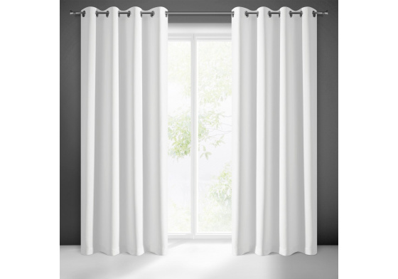 Blackout curtain with eyelets WHITE 135X250 cm