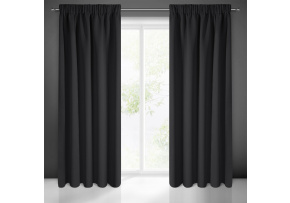 Blackout curtain with pleating tape BLACK 135X270 cm