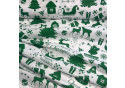 Christmas cotton fabric, by the meter, width 160 cm, Christmas MIX Green on White