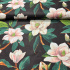 Cotton fabric 100% cotton, 125 g/m², width 160 cm, flowers on black