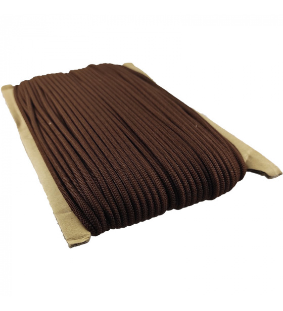 Round elastic cord, colored, 3 mm, 50 m, color brown