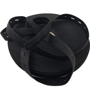 Perforated elastic band width 18 mm black, package 25 m