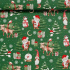 Christmas cotton fabric, by the meter, width 160 cm, Snowman on Green