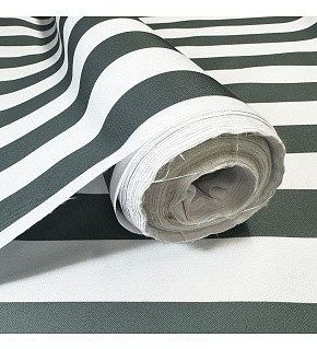 Outdoor fabric Pergola (Oxford), 200 g/m², width 160 cm, white and graphite stripes 5 cm