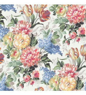 Velvet upholstery fabrics with print, Flowers on White