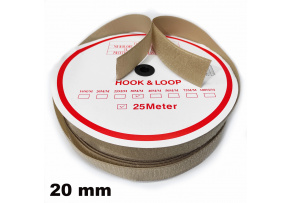 Hook and Loop Velcro Tape Set, color beige 20 mm, package 25 m Hook and Loop Velcro Tape Set, color beige 20 mm, package 25 m