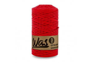 Cotton cord 3mm, 100m, RED