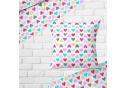 Decorative cotton fabric, by the meter, Multicolored Hearts on White