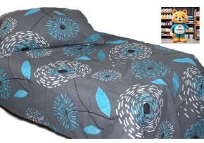 Crepe bedding with zipper, color Graphite, 140x200 cm