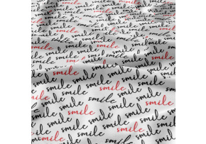 Cotton Fabric Smile on White