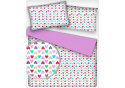 Decorative cotton fabric, by the meter, Multicolored Hearts on White