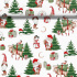 Christmas cotton fabric, by the meter, width 160 cm, Snowman on White