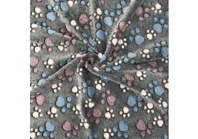 Minky Lamb Paws on Gray