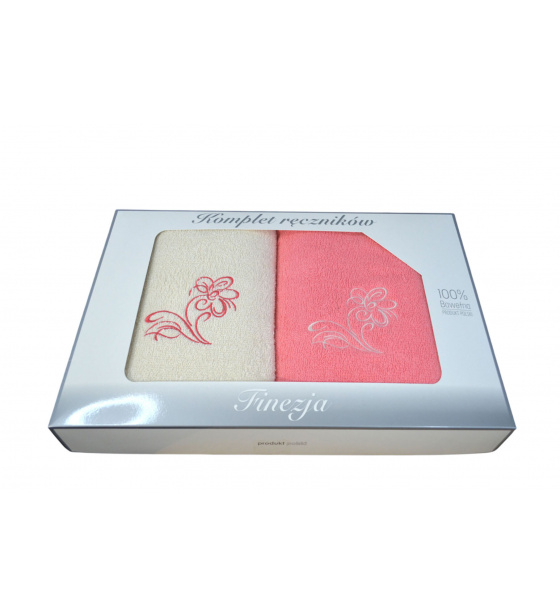 Sada ručníků Froté 2 ks, barva  Růžová a Ecru