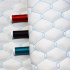 Eco-leather GEO color white quilted with turquoise threads, by the meter, 145 cm
