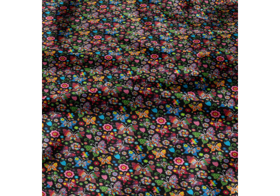 Cotton fabrics, by the meter. Butterflies Summer at Černý