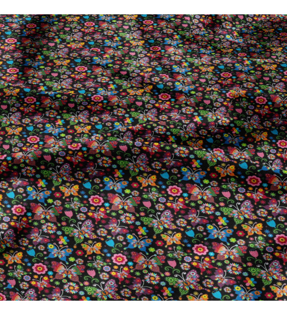 Cotton fabrics, by the meter. Butterflies Summer at Černý