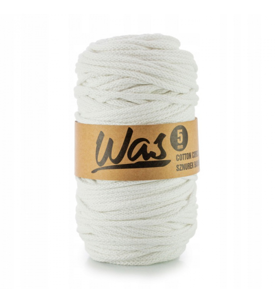 Cotton cord 5mm, 100m, white 010