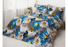 Cotton bedding Karla, color blue, 140x200 cm Cotton bedding Karla, color blue, 140x200 cm