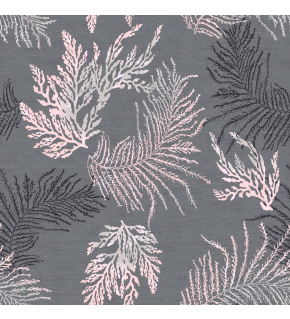 Velvet upholstery fabrics with print, Herbs on Grey