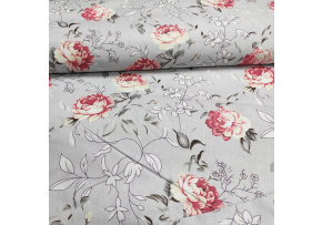 Cotton Fabric Little Flowers on Grey