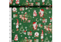 Christmas cotton fabric, by the meter, width 160 cm, Snowman on Green