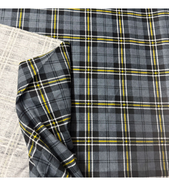 Bavlněná flanelová látka vzor kostka šedá 8x8 cm