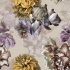 Velvet upholstery fabrics with print, Flowers on Beige