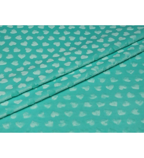 Minky fabric with hearts, 320 g/m², width 160 cm, by the meter, dark mint