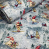 Christmas cotton fabric, by the meter, width 160 cm, pattern Christmas on Grey