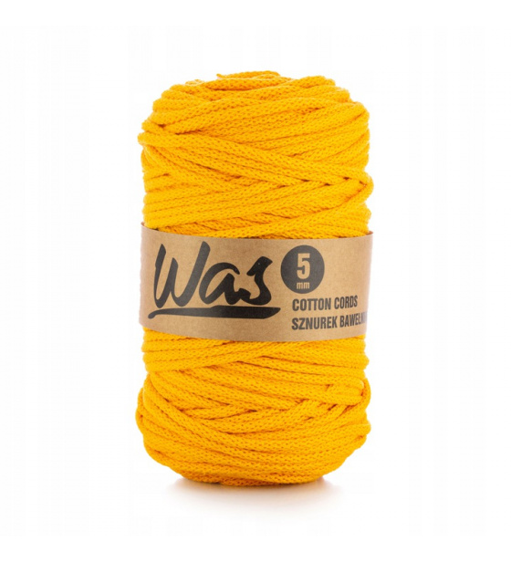 Cotton cord 5mm, 100m, dark yellow 070