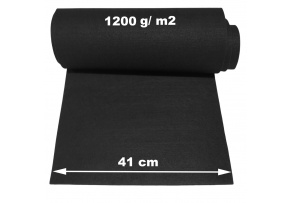 Felt 8 mm for decorative acoustic panel, Black color, width 41 cm