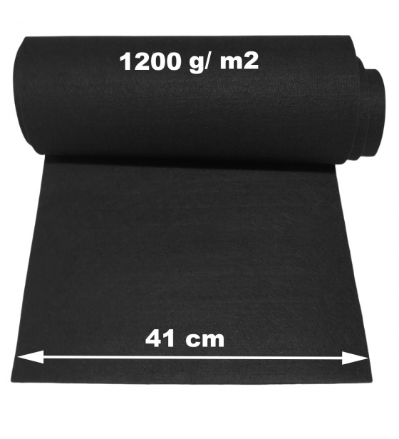 Plsť 8 mm pro dekorativní akustický panel v černé barvě, šířka 41 cm