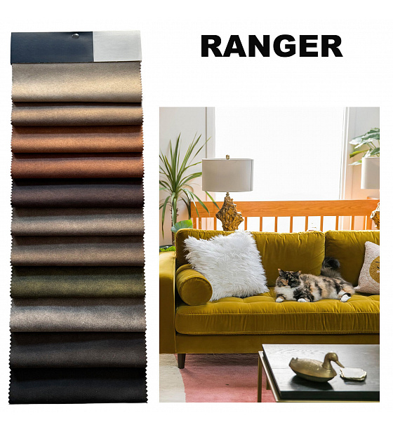 Sample of Eco-leather Ranger, upholstery fabric, 17x20 cm
