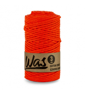Cotton cord 3mm, 100m, ORANGE