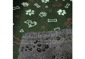 Waterproof fabric Kodura PVC coating 600D, 360 g/m², width 150 cm, dog and cat, khaki
