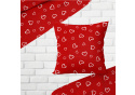 Decorative cotton fabric, by the meter, White Hearts on Red
