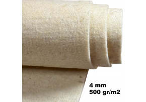 Wool technical felt (felt) 4 mm color Ecru, fabric width 150 cm