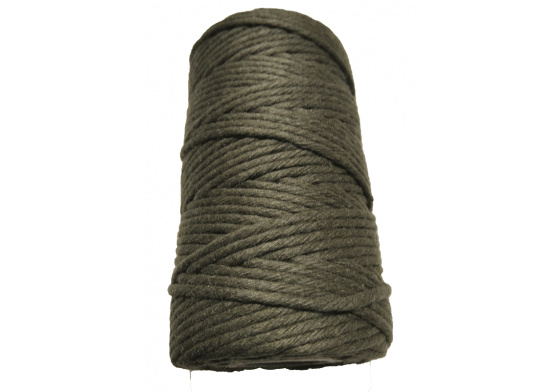 Šňůra pletená bavlněná barva khaki 40 m