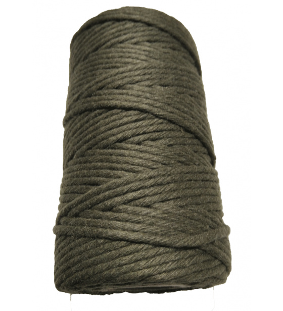 Šňůra pletená bavlněná barva khaki 40 m