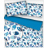 Children's cotton fabric by the meter Fish Blue on White