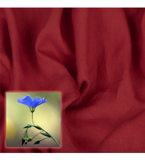 Natural linen fabric Oskar, Bordeaux, 265 gr/m2