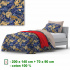 Cotton bedding with zipper, color Garnet, 140x200 cm