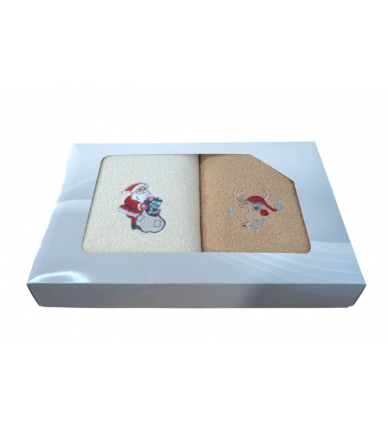 Sada ručníků Froté 2 ks, barva  Zelená a Ecru