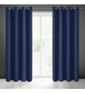 Blackout curtain with eyelets dark blue 135X250 cm